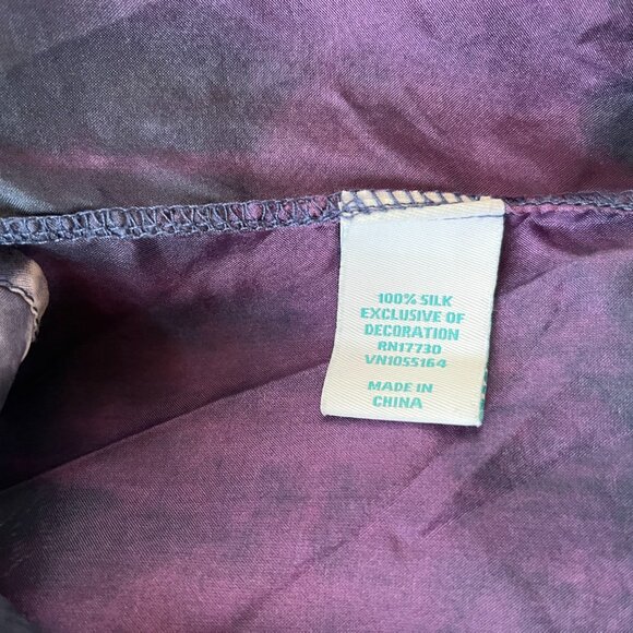 Calypso St. Barth for Target Size M Silk Tie Dye Blouse Lace 3/4 Sleeves Boho - Picture 12 of 13